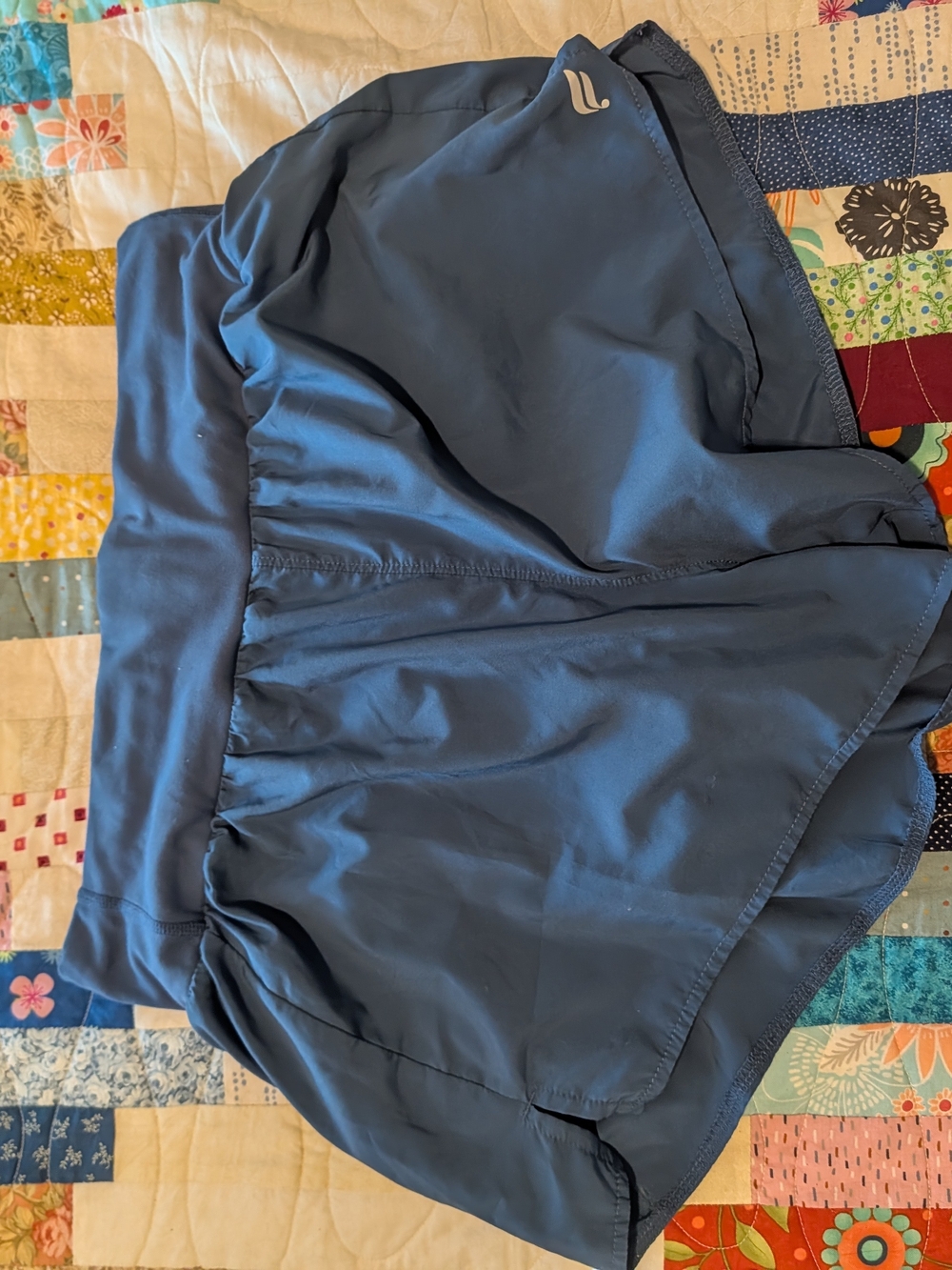 Fabletics Navy Blue Skater Athletic Skirt with Built-In Shorts